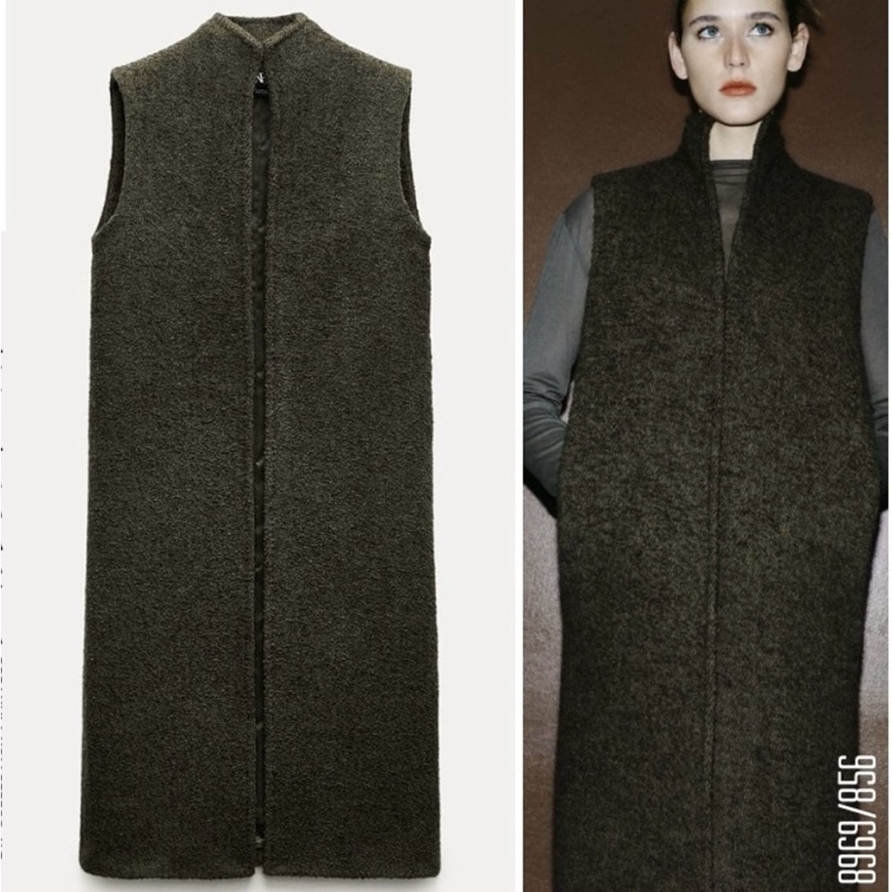 NWT Zara Vest With Manteco Wool ZW Collection